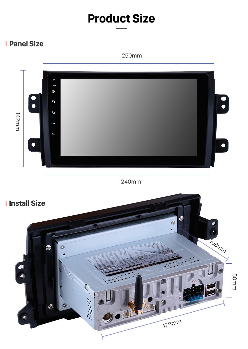 Suzuki SX4 fiat sedici 2006-2013 Aftermarket Radio Upgrade DAB